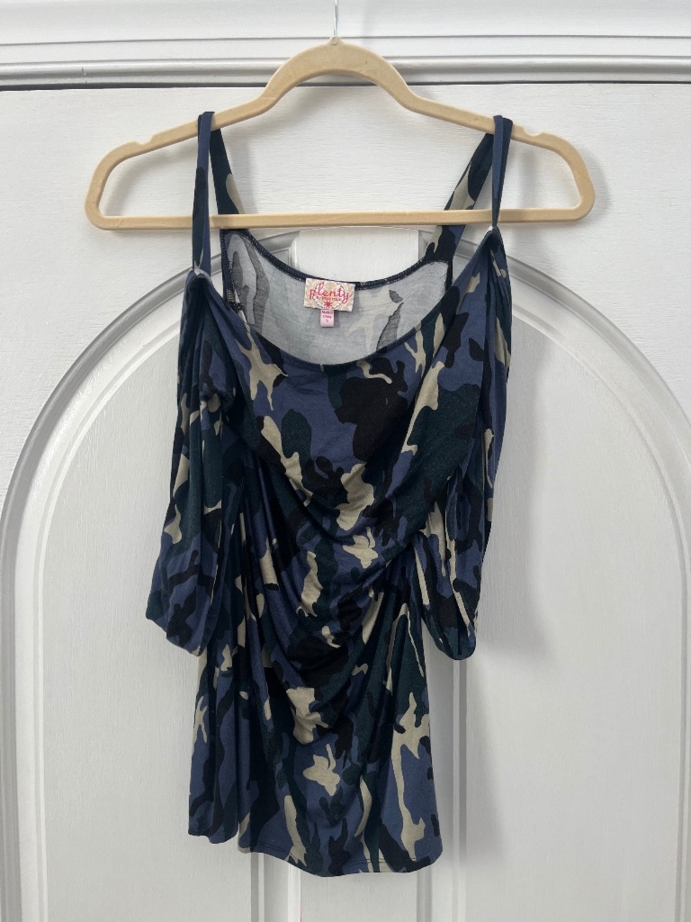 Tracy Reese Blue Camo Top (S)